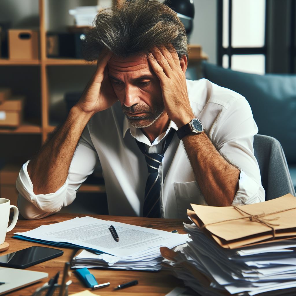 Stressed man